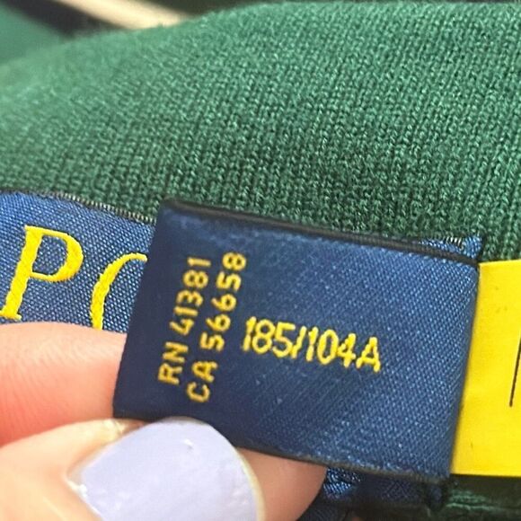 Polo Ralph Lauren Mens Classic Fit Green Blue Striped Polo Shirt Short Sleeve XL - Picture 7 of 10